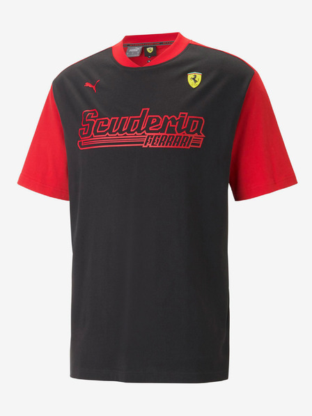 Puma Rotes und schwarzes Herren Puma Ferrari Race Statement T-Shirt