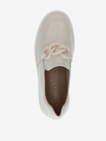 Caprice Cream Damen Leder Caprice Plattform Loafer