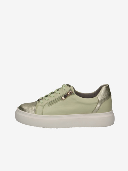Caprice Hellgrüne Damen-Sneakers aus Leder mit Plateausohle Caprice