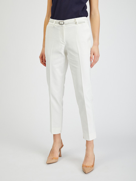 Orsay Cremeweiße Damenhose mit Gürtel ORSAY