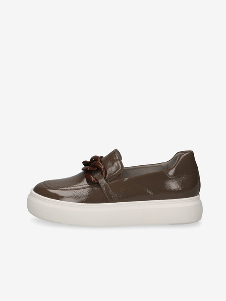 Caprice Dunkel Braun Damen Leder Caprice Plattform Loafer