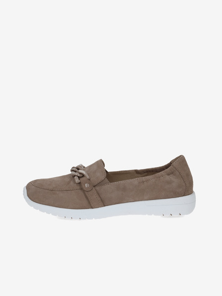 Caprice Braune Damen Plateau-Loafer aus Wildleder Caprice