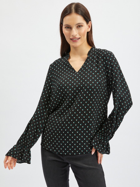 Orsay Schwarze gemusterte Damenbluse ORSAY