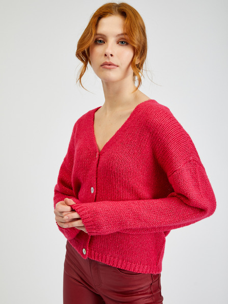 Orsay Dunkelrosa lockere Damen-Strickjacke ORSAY