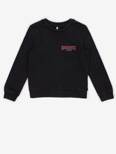 ONLY Schwarzes Mädchen-Sweatshirt mit Druck auf dem Rücken NUR Lucinda