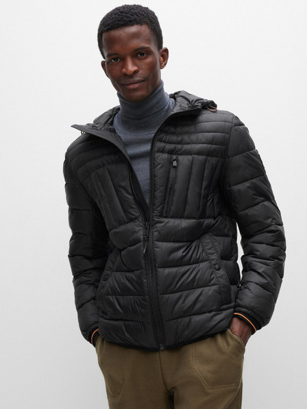 BOSS Schwarze, gesteppte, leichte Herren-Kapuzenjacke Hugo Boss