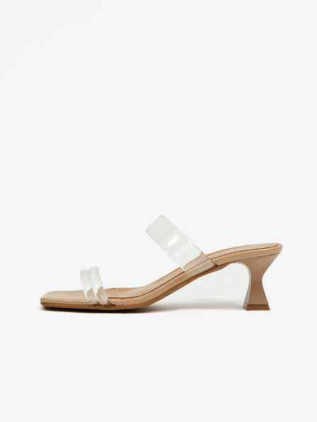Ojju Beige-transparente Damen-Pantoffeln OJJU