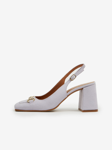 Ojju Hellviolette Damen-Sandalen aus Wildleder mit Absatz OJJU