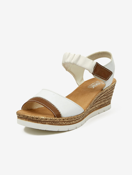 Rieker Weiße Damen-Keilsandalen Rieker