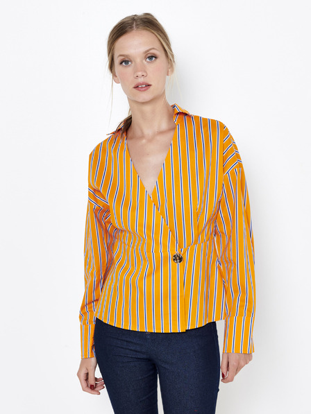 CAMAIEU Orange gestreifte Bluse CAMAIEU