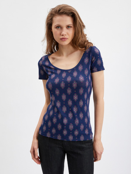 Orsay Dunkelblaues gemustertes Damen-T-Shirt ORSAY
