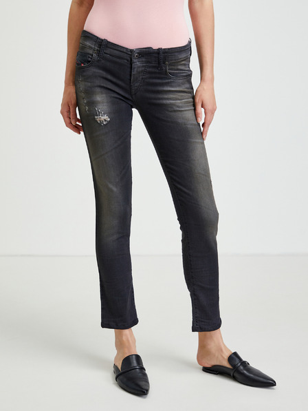 Diesel Dunkelgraue Damen-Bootcut-Jeans mit Ripstop-Effekt Diesel Grupee