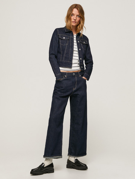 Pepe Jeans Pepe Jeans Edie Dunkelblau Damen Cropped Weite Jeans