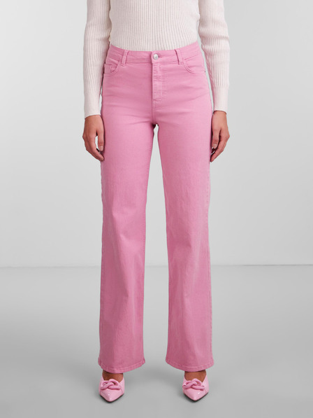 Pieces Rosa Damenjeans mit weitem Bein Pieces Peggy