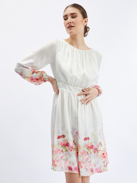 Orsay Rosa und cremefarbenes geblümtes Damenkleid ORSAY
