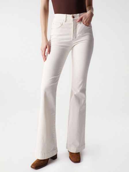 Salsa Jeans Cremefarbene Damen-Schlagjeans Salsa Jeans Glamour