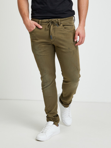 Diesel Khaki Herren Ripped Slim Fit Jeans Diesel Thommer