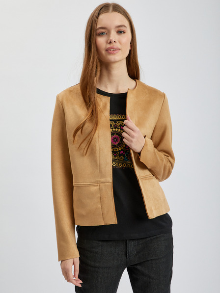 Orsay Hellbraune Wildlederjacke für Damen ORSAY