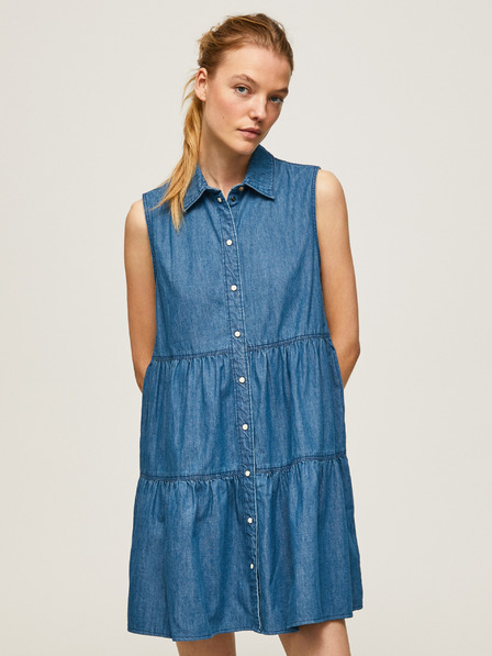 Pepe Jeans Blaues Damen Denim Shirt Kleid Pepe Jeans