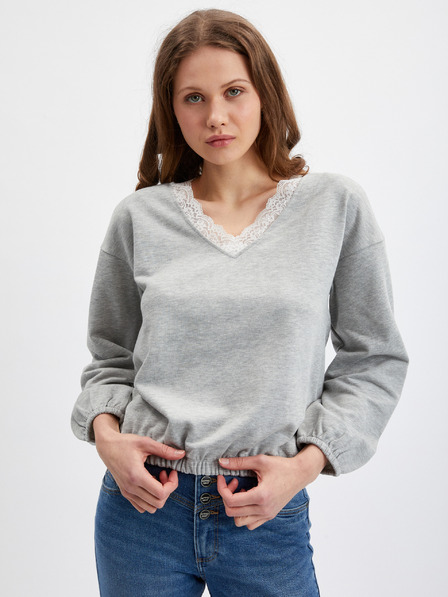 Orsay Hellgraues meliertes Damen-Sweatshirt ORSAY