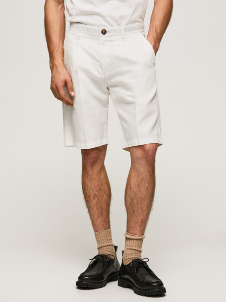 Pepe Jeans Weiße Herren Shorts aus Leinenmischung Pepe Jeans