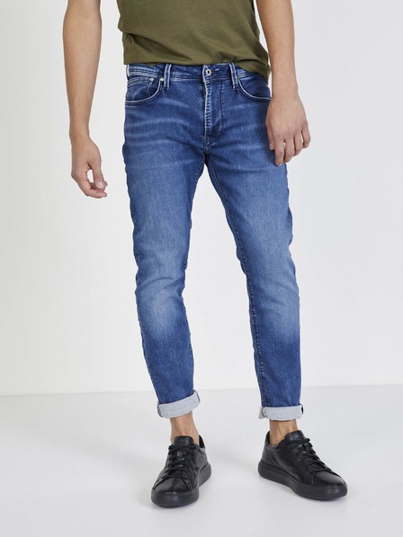 Pepe Jeans Dunkelblaue Herrenjeans mit geradem Schnitt Pepe Jeans Stanley