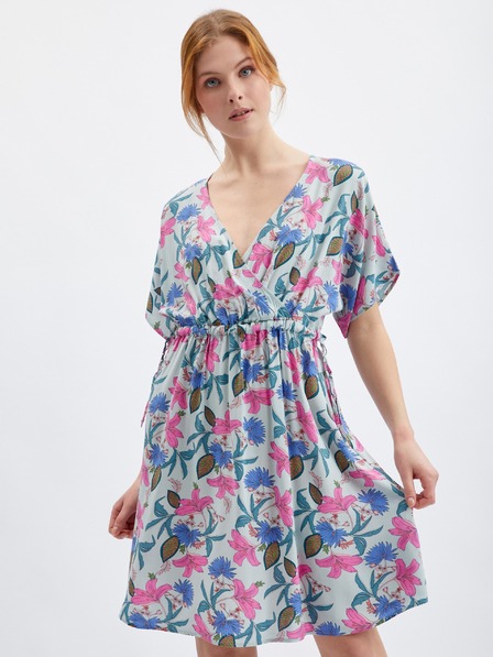 Orsay Hellblaues geblümtes Kleid ORSAY