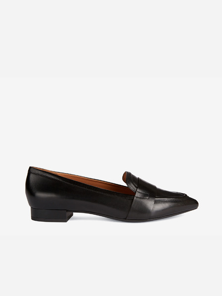 Geox Schwarze Leder-Slipper mit niedrigem Absatz für Damen von Geox