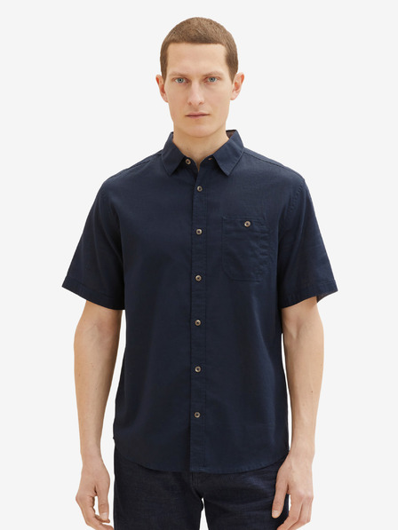 Tom Tailor Dunkelblaues Herren Leinenhemd Tom Tailor