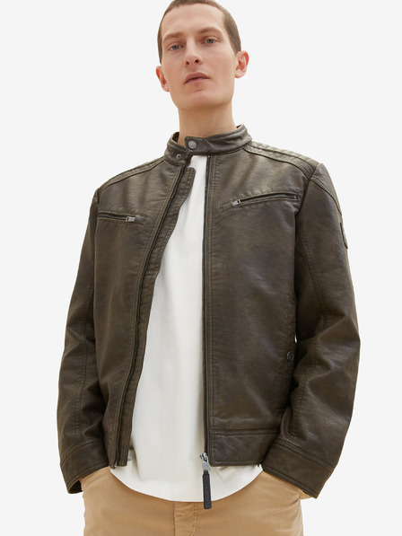 Tom Tailor Dunkelbraune Herren Lederjacke Tom Tailor