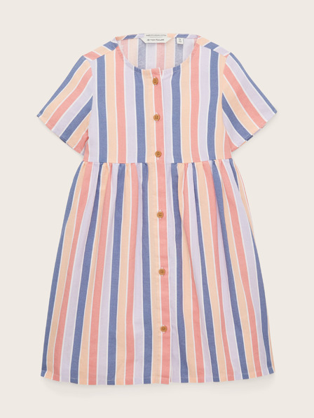 Tom Tailor Orange und blau gestreiftes Mädchenkleid Tom Tailor