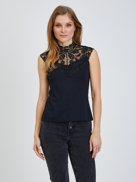 Orsay Schwarze Bluse mit Spitze ORSAY