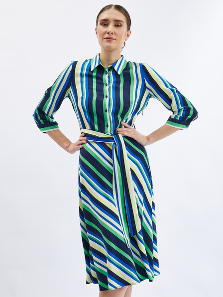 Orsay Grün und blau gestreiftes Damen Hemdblusenkleid ORSAY