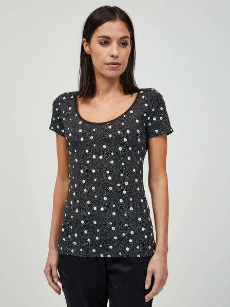 Orsay Schwarzes Blumen-T-Shirt von ORSAY