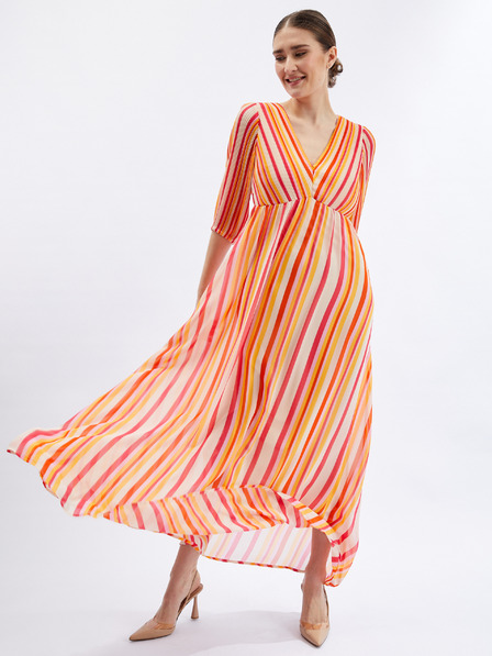 Orsay Rosa-orange gestreiftes Maxikleid für Damen ORSAY