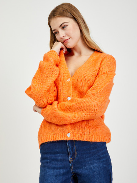 Orsay Orangefarbene Damen-Strickjacke ORSAY