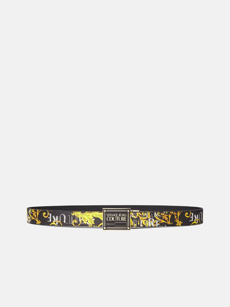 Versace Jeans Couture Schwarzer und gelber Herren Ledergürtel mit Wendemuster Versace Jeans Couture Cintura
