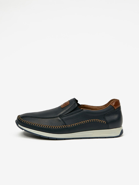 Rieker Dunkelblaue Herren Leder-Slipper Rieker