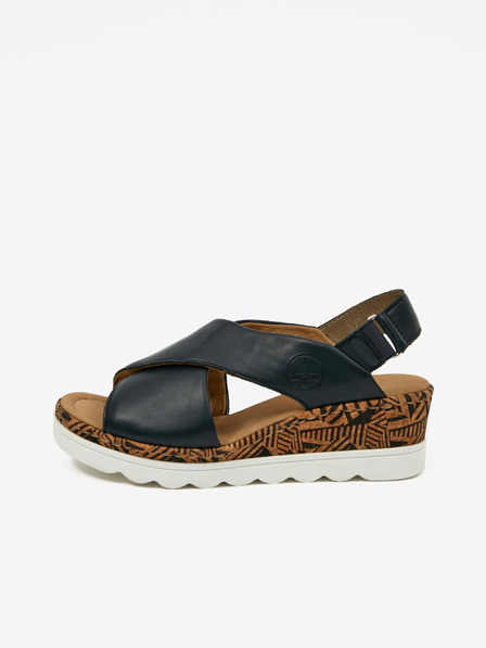 Rieker Dunkelblaue Damen-Keilsandalen Rieker