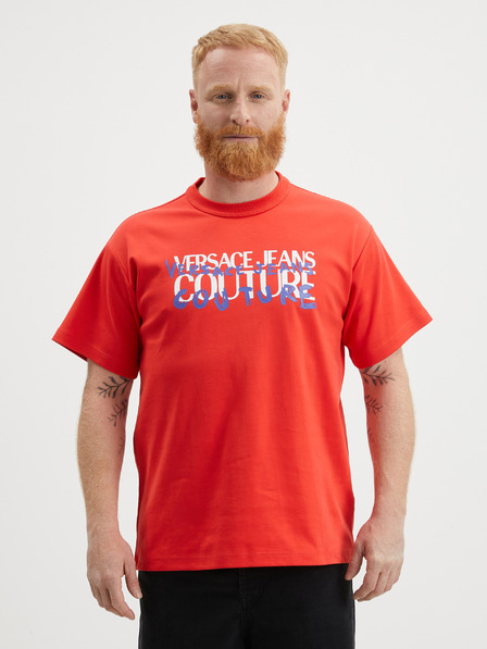 Versace Jeans Couture Rotes Herren-T-Shirt Versace Jeans Couture