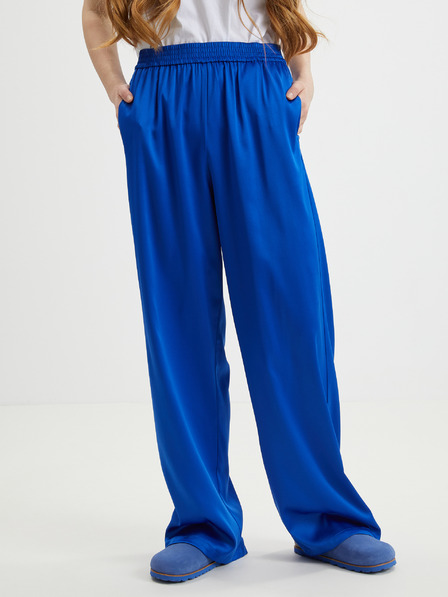 ONLY Dunkelblaue Damen-Satin-Hose mit weitem Bein ONLY Victoria