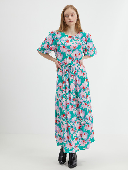 Vila Rosa und grünes Damen-Midikleid mit Blumenmuster VILA Kikki