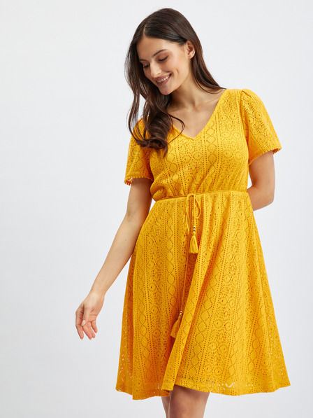 Orsay Gelbes Damen gemustertes Kleid von ORSAY