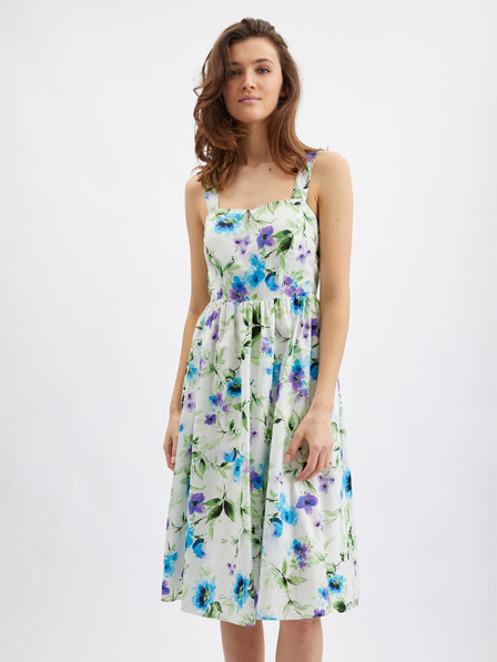 Orsay Blau-cremefarbene Blumenkleid ORSAY für Damen