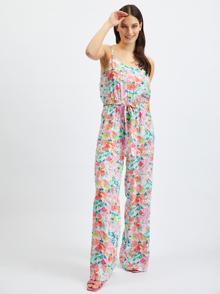 Orsay Rosa und cremefarbener Damen-Jumpsuit mit Blumenmuster ORSAY