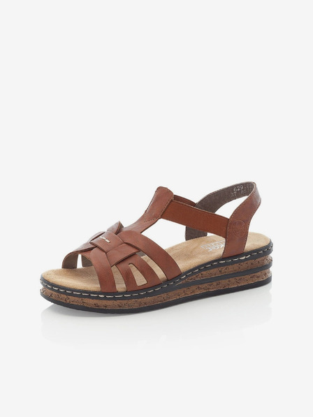 Rieker Braune Damen-Keilsandalen Rieker