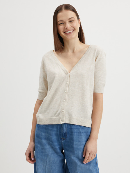 Vila Beige Strickjacke VILA Comfy