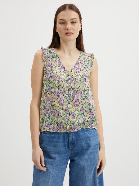 ONLY Violette und gelbe geblümte Bluse ONLY Gerda