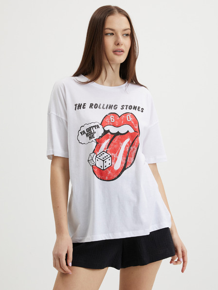 Noisy May Weißes Damen-T-Shirt in Übergröße Noisy May Ida