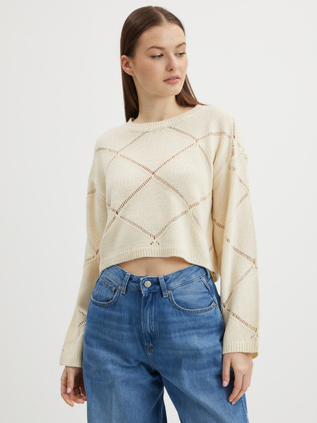 Noisy May Cremefarbener Damenpullover Noisy May June